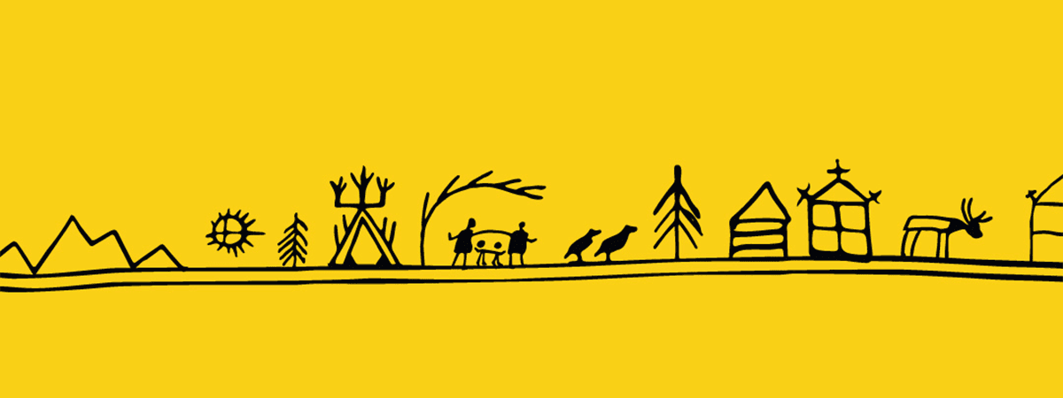 grafisk bilde med trær, hus og lignende.