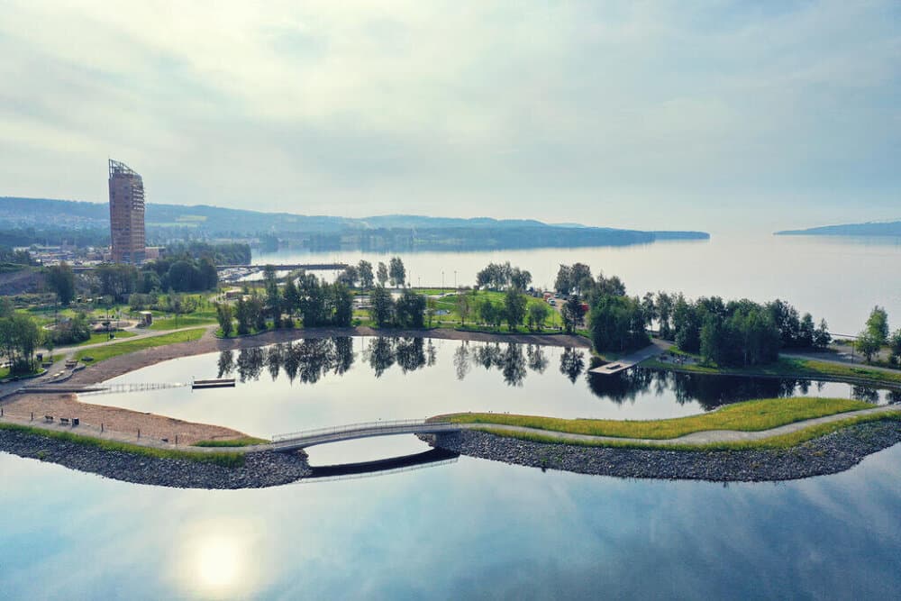 Bystranda i Mjøsparken i Brumunddal