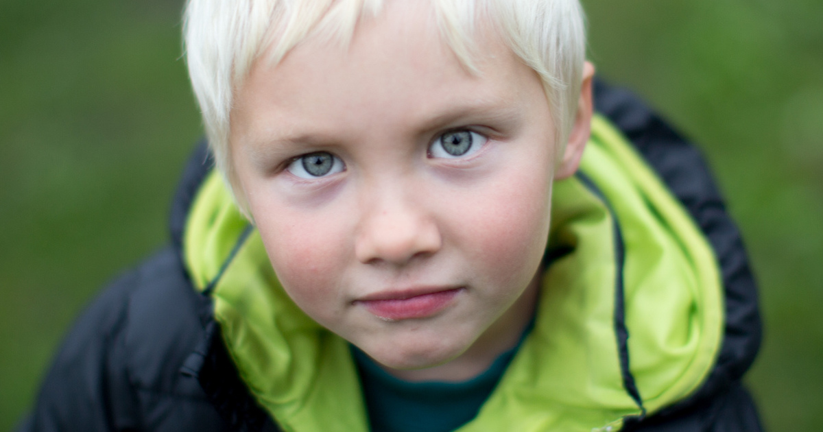 Lys gutt med blå øyne 7 år